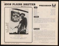 1x623 HIGH PLAINS DRIFTER pressbook '73 classic art of Clint Eastwood holding gun & whip!