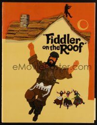 1x400 FIDDLER ON THE ROOF program book '71 cool different artwork of Topol & cast!