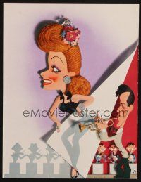 1x020 BEST FOOT FORWARD trade ad '43 Kapralik art of Lucille Ball & Harry James playing trumpet!