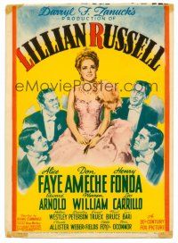 1x077 LILLIAN RUSSELL mini WC '40 art of beautiful Alice Faye + Don Ameche, Henry Fonda & more!