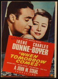 1x079 WHEN TOMORROW COMES mini WC '39 great romantic close up of Irene Dunne & Charles Boyer!
