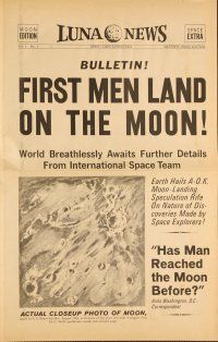 1x491 FIRST MEN IN THE MOON herald '64 Ray Harryhausen, H.G. Wells, cool newspaper design!