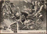 1x568 AROUND THE WORLD UNDER THE SEA pressbook '66 Lloyd Bridges, great scuba diving fantasy art!
