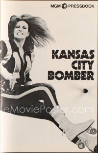 1x634 KANSAS CITY BOMBER pressbook '72 sexy roller derby Raquel Welch, the hottest thing on wheels!