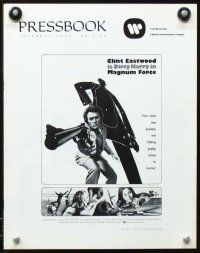 1x648 MAGNUM FORCE int'l pressbook '73 Clint Eastwood is Dirty Harry pointing his huge gun!