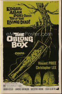 1x658 OBLONG BOX pressbook '69 Vincent Price, Edgar Allan Poe's tale of living dead, cool art!