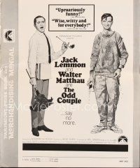 1x659 ODD COUPLE pressbook '68 art of best friends Walter Matthau & Jack Lemmon by Robert McGinnis