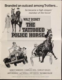 1x706 TATTOOED POLICE HORSE pressbook '64 Disney race horse becomes a member of the force!