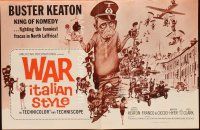 1x717 WAR ITALIAN STYLE pressbook '66 Due Marines e un Generale, cartoon art of Buster Keaton!