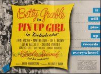 1x051 PIN UP GIRL trade ad '44 Joe E. Brown, Martha Raye, full-length Betty Grable & her legs!