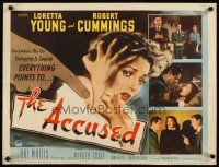 1y009 ACCUSED style A 1/2sh '49 close art of terrified sexy Loretta Young & pointing finger!