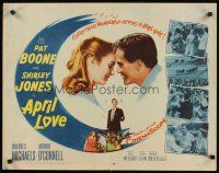 1y024 APRIL LOVE 1/2sh '57 romantic art of Pat Boone & sexy Shirley Jones!