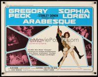 1y025 ARABESQUE 1/2sh '66 Gregory Peck, sexy Sophia Loren, ultra mod, ultra mad, ultra mystery!
