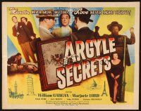 1y026 ARGYLE SECRETS 1/2sh '48 film noir from the world's most sinister best-seller!