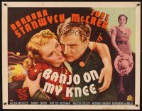 1y035 BANJO ON MY KNEE style A 1/2sh '36 sailor Joel McCrea in love with Barbara Stanwyck!