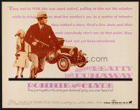 1y059 BONNIE & CLYDE 1/2sh '67 classic crime duo Warren Beatty & Faye Dunaway!