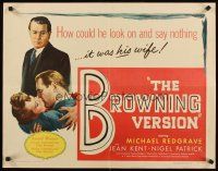 1y069 BROWNING VERSION 1/2sh '51 teacher Michael Redgrave's wife is cheating on him!