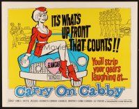 1y083 CARRY ON CABBY 1/2sh 1967 English taxi cab sex, art of sexy girl sitting on car!