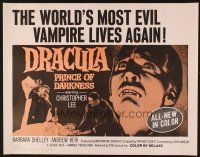 1y135 DRACULA PRINCE OF DARKNESS 1/2sh '66 great image of most evil vampire Christopher Lee!