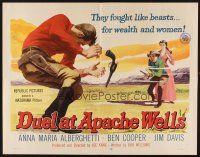 1y139 DUEL AT APACHE WELLS style A 1/2sh '57 fought like beasts for wealth & women, gun duel art!
