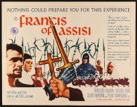 1y166 FRANCIS OF ASSISI 1/2sh '61 Michael Curtiz's story of a young adventurer in the Crusades!