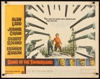 1y203 GUNS OF THE TIMBERLAND 1/2sh '60 Alan Ladd, Jeanne Crain, first Frankie Avalon!