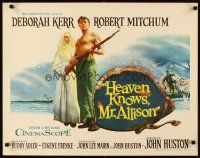 1y212 HEAVEN KNOWS MR. ALLISON 1/2sh '57 barechested Robert Mitchum w/rifle & nun Deborah Kerr!