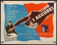 1y235 I ACCUSE style A 1/2sh '58 director Jose Ferrer stars as Captain Dreyfus, pointing finger!
