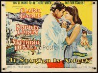 1y248 IT STARTED IN NAPLES style A 1/2sh '60 romantic art of Clark Gable with sexy Sophia Loren!