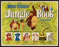 1y259 JUNGLE BOOK 1/2sh '67 Walt Disney cartoon classic, great image of Mowgli & friends!