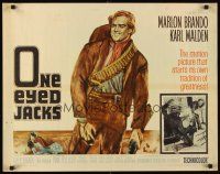 1y360 ONE EYED JACKS 1/2sh '61 great artwork of star & director Marlon Brando w/gun & bandolier!