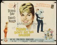 1y376 PLEASE DON'T EAT THE DAISIES style B 1/2sh '60 art of smiling Doris Day, David Niven w/dog!