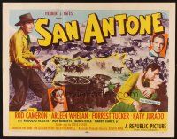 1y408 SAN ANTONE 1/2sh '53 artwork of cowboy Rod Cameron & Katy Jurado, both holding guns!