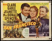 1y409 SAN FRANCISCO 1/2sh R48 Spencer Tracy, Clark Gable & sexy Jeanette MacDonald!