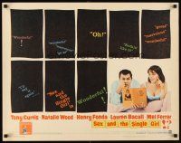 1y423 SEX & THE SINGLE GIRL 1/2sh '65 great image of Tony Curtis & sexiest Natalie Wood!