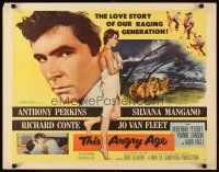 1y484 THIS ANGRY AGE style A 1/2sh '58 Anthony Perkins & nearly naked Silvana Mangano!
