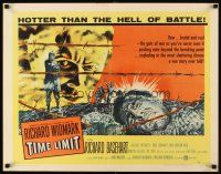1y494 TIME LIMIT style B 1/2sh '57 Richard Widmark, art of Korean War soldier in barb-wire fence!