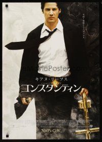 1y602 CONSTANTINE advance Japanese '05 cool image of Keanu Reeves w/cross gun!