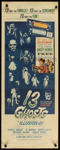 1z129 13 GHOSTS insert '60 William Castle, great art of the spooks, cool horror in ILLUSION-O!