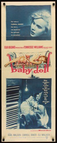 1z158 BABY DOLL insert '57 Elia Kazan, classic image of sexy troubled teen Carroll Baker!