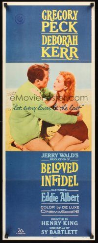 1z166 BELOVED INFIDEL insert '59 Gregory Peck as F. Scott Fitzgerald & Deborah Kerr as Sheila Graham
