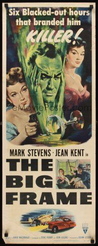 1z171 BIG FRAME insert '53 Mark Stevens, Jean Kent, Cyril Smith, cool thriller artwork!
