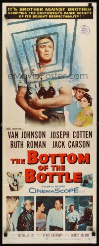 1z195 BOTTOM OF THE BOTTLE insert '56 alcoholic Van Johnson, Joseph Cotten, Ruth Roman!