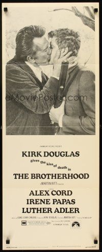 1z202 BROTHERHOOD insert '68 Kirk Douglas gives the kiss of death to Alex Cord!