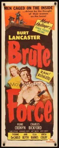 1z203 BRUTE FORCE insert R56 art of tough Burt Lancaster & sexy full-length Yvonne DeCarlo!