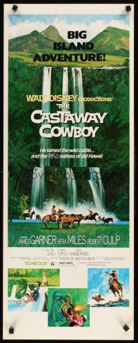 1z212 CASTAWAY COWBOY insert '74 Disney, art of cowboy James Garner in beautiful Hawaii!