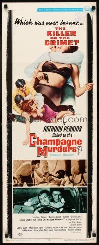 1z217 CHAMPAGNE MURDERS insert '67 Claude Chabrol's Le Scandale, Anthony Perkins, psycho puppet!