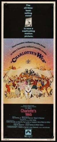 1z218 CHARLOTTE'S WEB insert '73 E.B. White's farm animal cartoon classic!