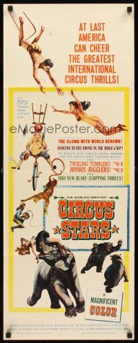 1z228 CIRCUS STARS insert '60 cool Russian traveling circus artwork with bears, tiger & elephant!