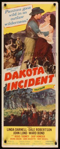 1z252 DAKOTA INCIDENT insert '56 Linda Darnell, passions gone wild in an outlaw wilderness!